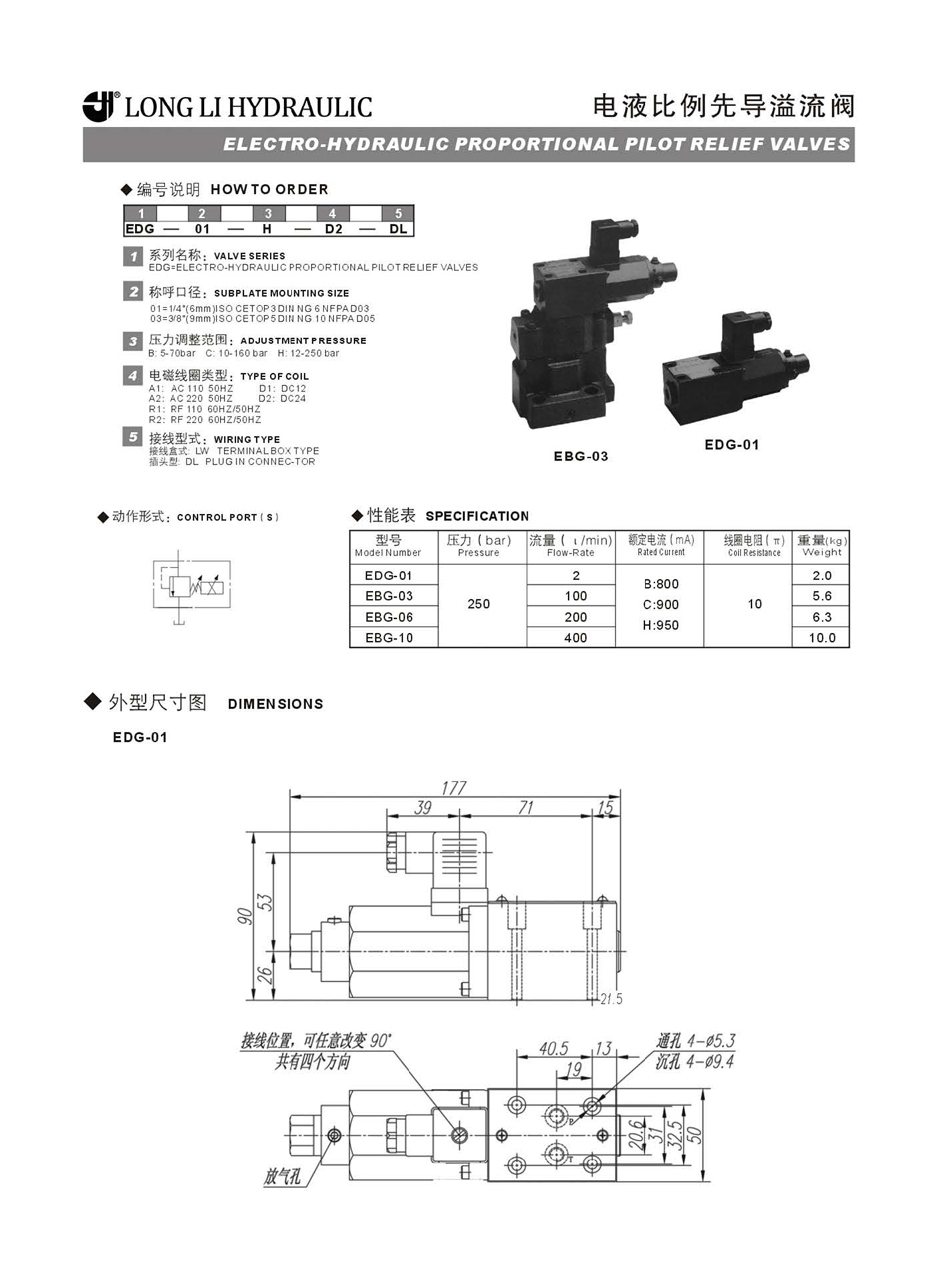 EBG03 Yuken Solenoid Proportional Flow Control Pilot Relief Valve - Buy ...
